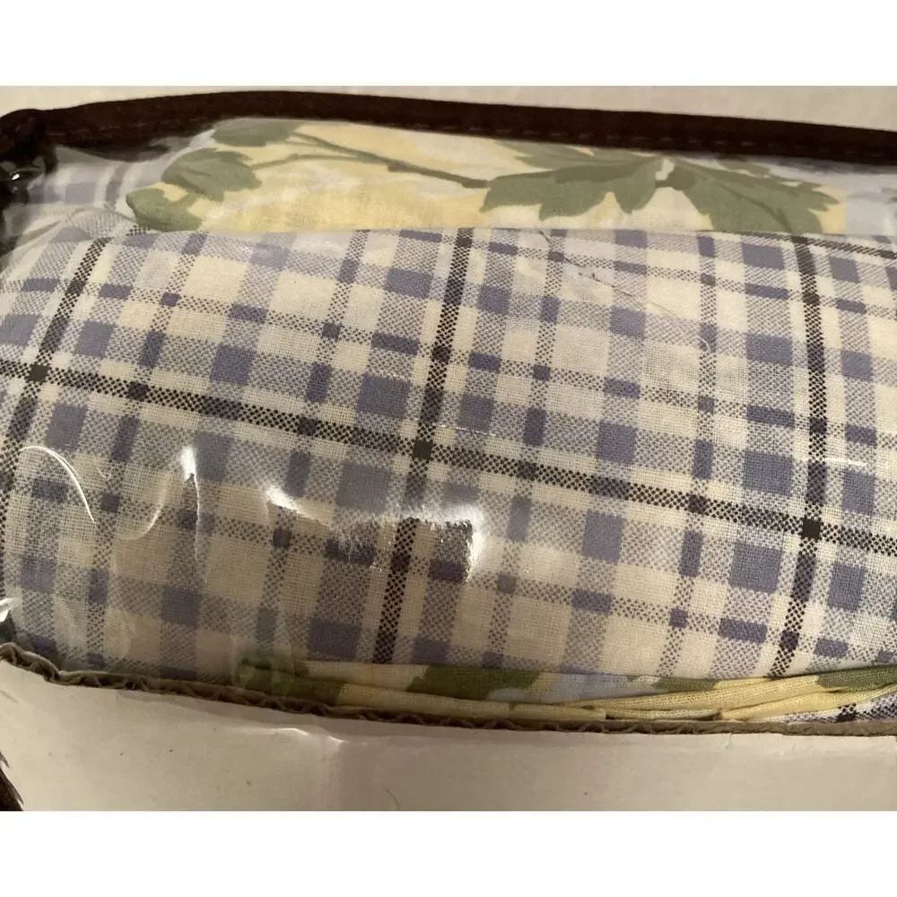 Laura Ashley Cassidy Cotton Yellow Duvet Cover Bonus Set - King 7 Pc. Cp. $350